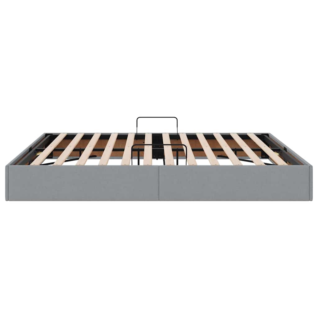 Seng med Oppbevaring med madrass Lysegrå 180 x 200 cm stoff vidaXL
