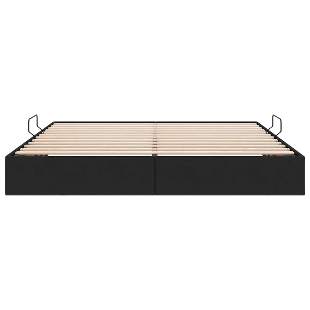 Seng med Oppbevaring med madrass Svart 180 x 200 cm stoff vidaXL