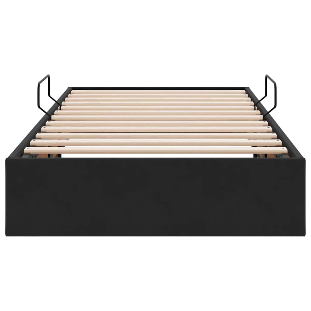 Seng med Oppbevaring med madrass Svart 90 x 190 cm Fløyel vidaXL