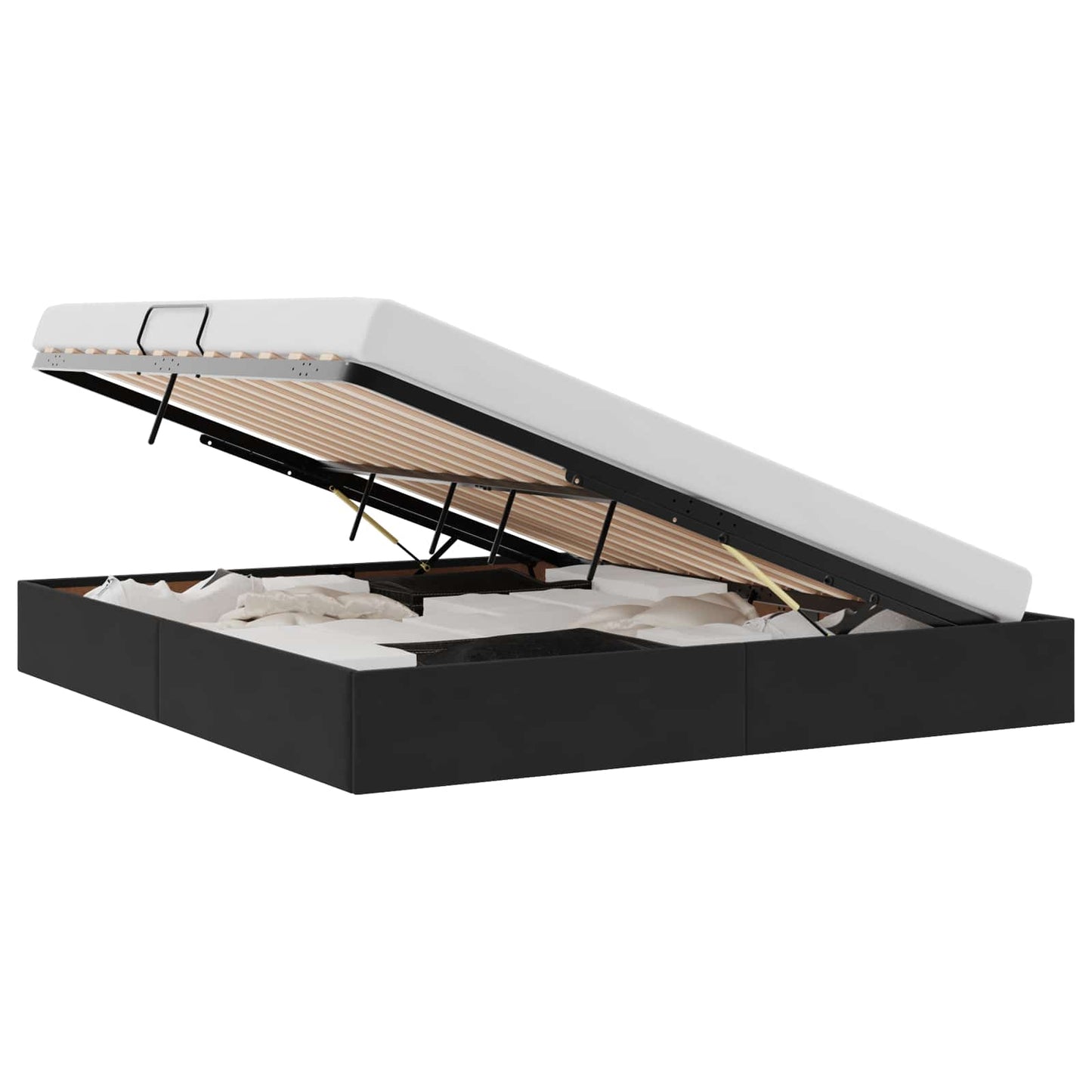 Seng med Oppbevaring med madrass Svart 180 x 200 cm Fløyel vidaXL