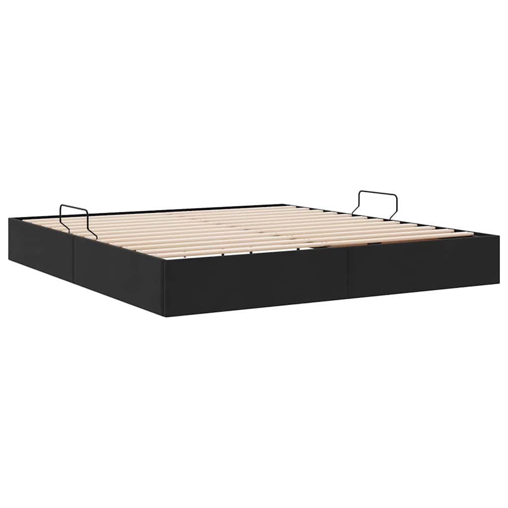 Seng med Oppbevaring med madrass Svart 180 x 200 cm Fløyel vidaXL