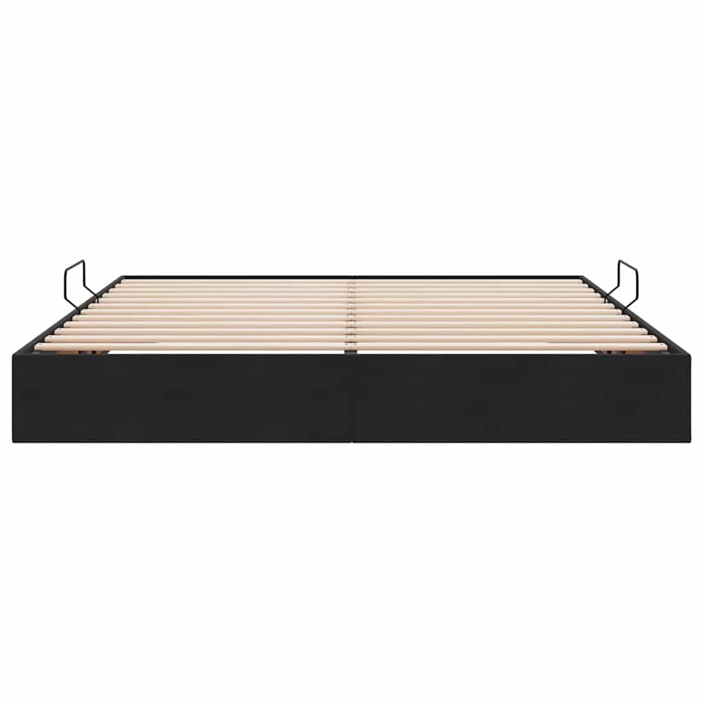 Seng med Oppbevaring med madrass Svart 180 x 200 cm Fløyel vidaXL