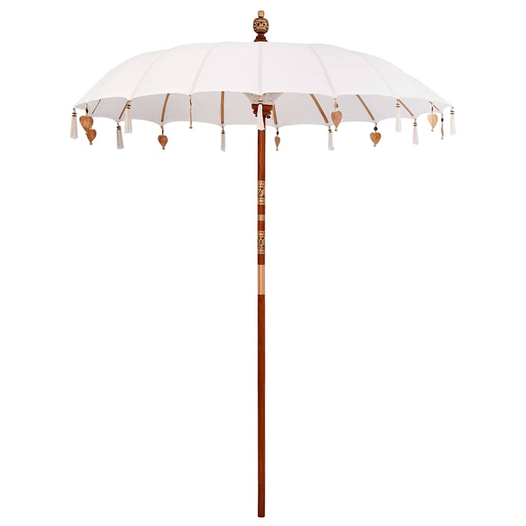 Balinesisk Parasol 260 Krem 180-190 cm Bomull og solid tre