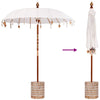Balinesisk Parasol 260 Krem 180-190 cm Bomull og solid tre