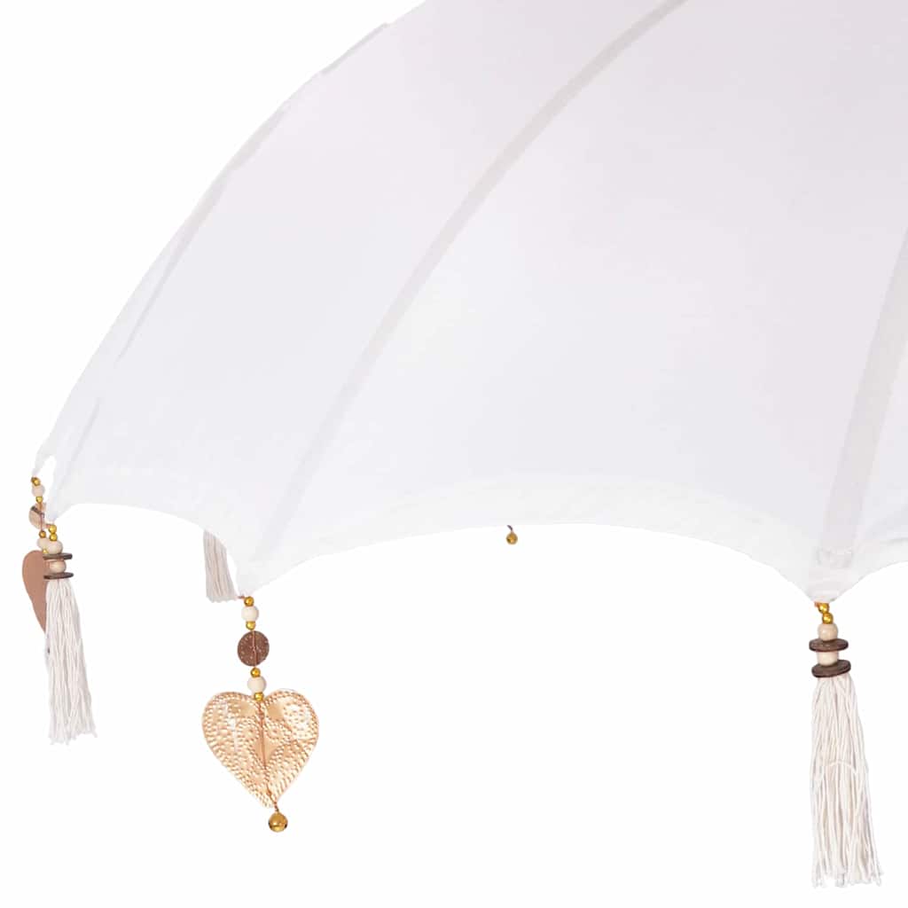Balinesisk Parasol 260 Krem 210-220 cm Bomull og solid tre