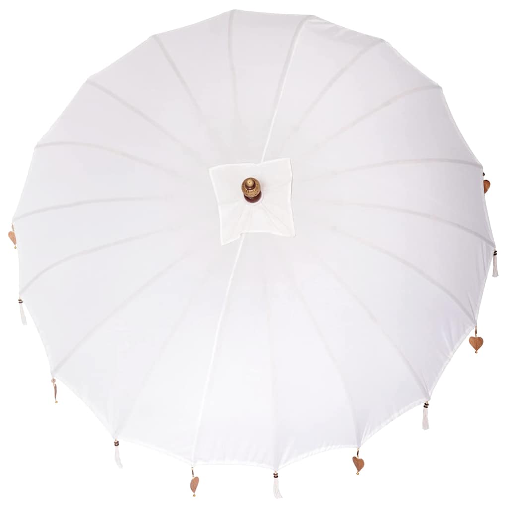 Balinesisk Parasol 260 Krem 210-220 cm Bomull og solid tre
