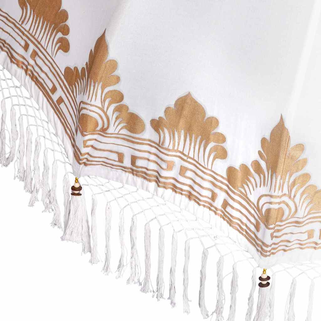 Balinesisk Parasol 260 Krem 180-190 cm Bomull og solid tre