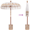 Balinesisk Parasol 260 Krem 180-190 cm Bomull og solid tre