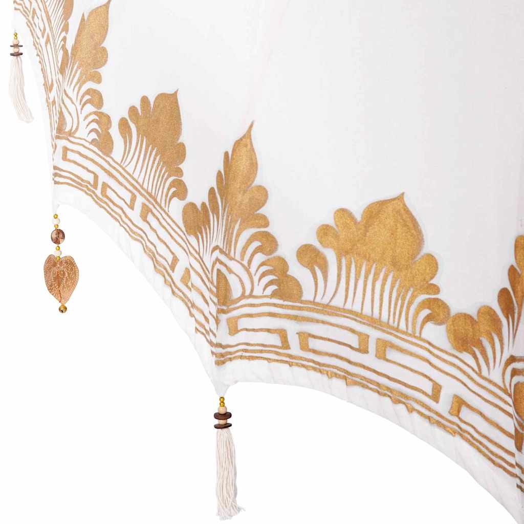 Balinesisk parasoll med base Krem 185 x 185 x 260 cm