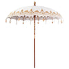 Balinesisk Parasol 2 pcs Krem 210-220 cm Bomull og solid tre