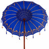 Balinesisk Parasol 260 Blå 180-190 cm Bomull og solid tre