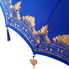 Balinesisk Parasol 260 Blå 210-220 cm Bomull og solid tre