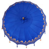 Balinesisk Parasol 260 Blå 210-220 cm Bomull og solid tre