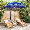 Balinesisk Parasol 260 Blå 210-220 cm Bomull og solid tre