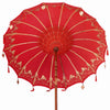 Balinesisk Parasol 260 Rød 180-190 cm Bomull og solid tre