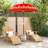 Balinesisk Parasol 260 Rød 180-190 cm Bomull og solid tre