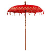 Balinesisk Parasol 260 Rød 180-190 cm Bomull og solid tre