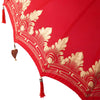 Balinesisk Parasol 260 Rød 210-220 cm Bomull og solid tre