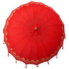 Balinesisk Parasol 260 Rød 210-220 cm Bomull og solid tre
