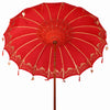 Balinesisk Parasol 260 Rød 210-220 cm Bomull og solid tre