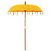 Balinesisk Parasol 260 Gul 180-190 cm Bomull og solid tre