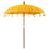 Balinesisk Parasol 260 Gul 210-220 cm Bomull og solid tre