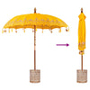 Balinesisk Parasol 260 Gul 210-220 cm Bomull og solid tre