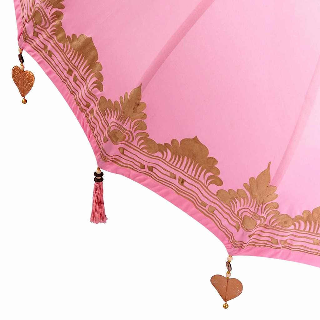 Balinesisk parasoll med base Rosa 185 x 185 x 260 cm