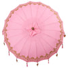 Balinesisk Parasol 260 Rosa 180-190 cm Bomull og solid tre