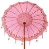 Balinesisk Parasol 260 Rosa 180-190 cm Bomull og solid tre