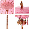 Balinesisk Parasol 260 Rosa 180-190 cm Bomull og solid tre
