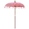 Balinesisk Parasol 260 Rosa 180-190 cm Bomull og solid tre