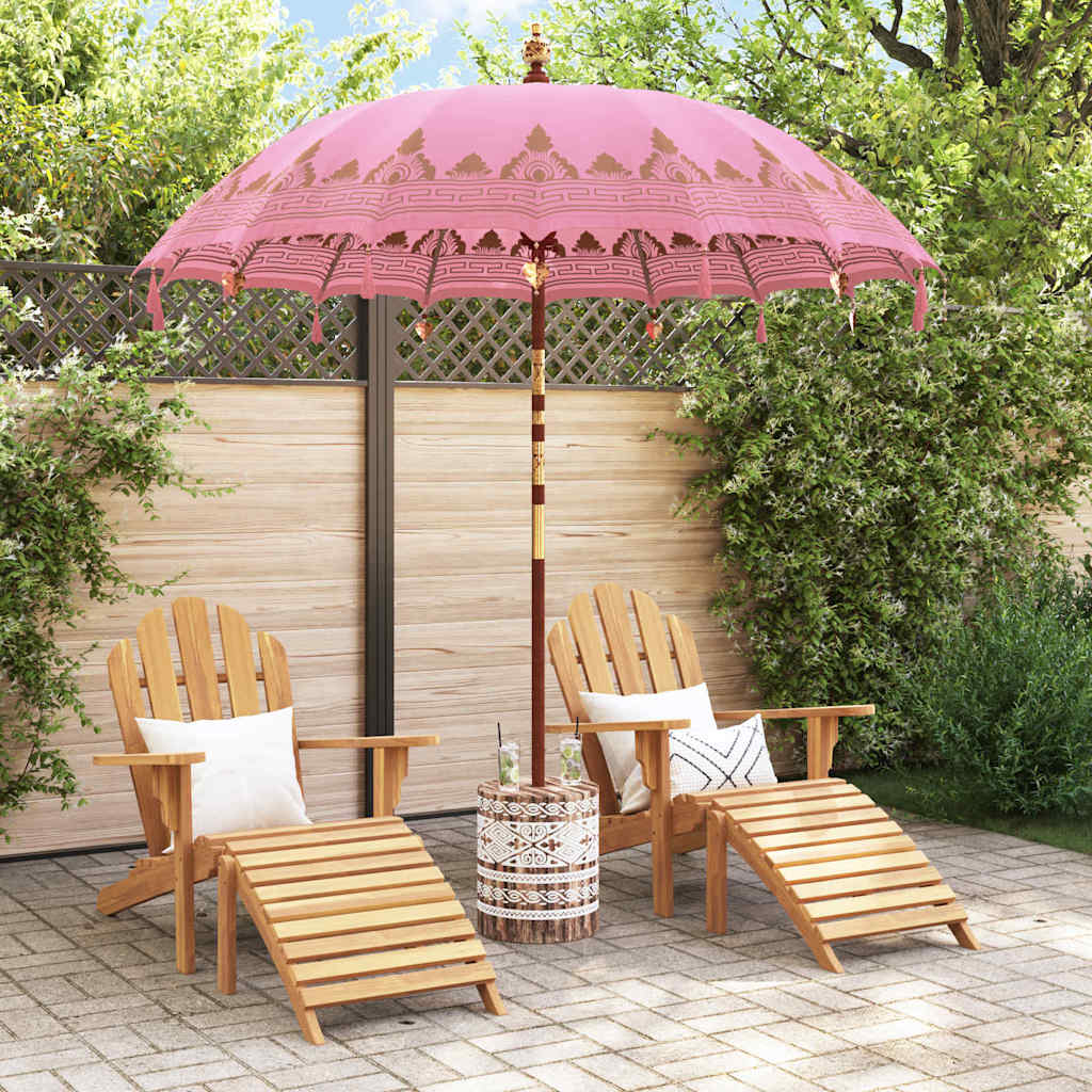 Balinesisk parasoll med base Rosa 215 x 215 x 260 cm