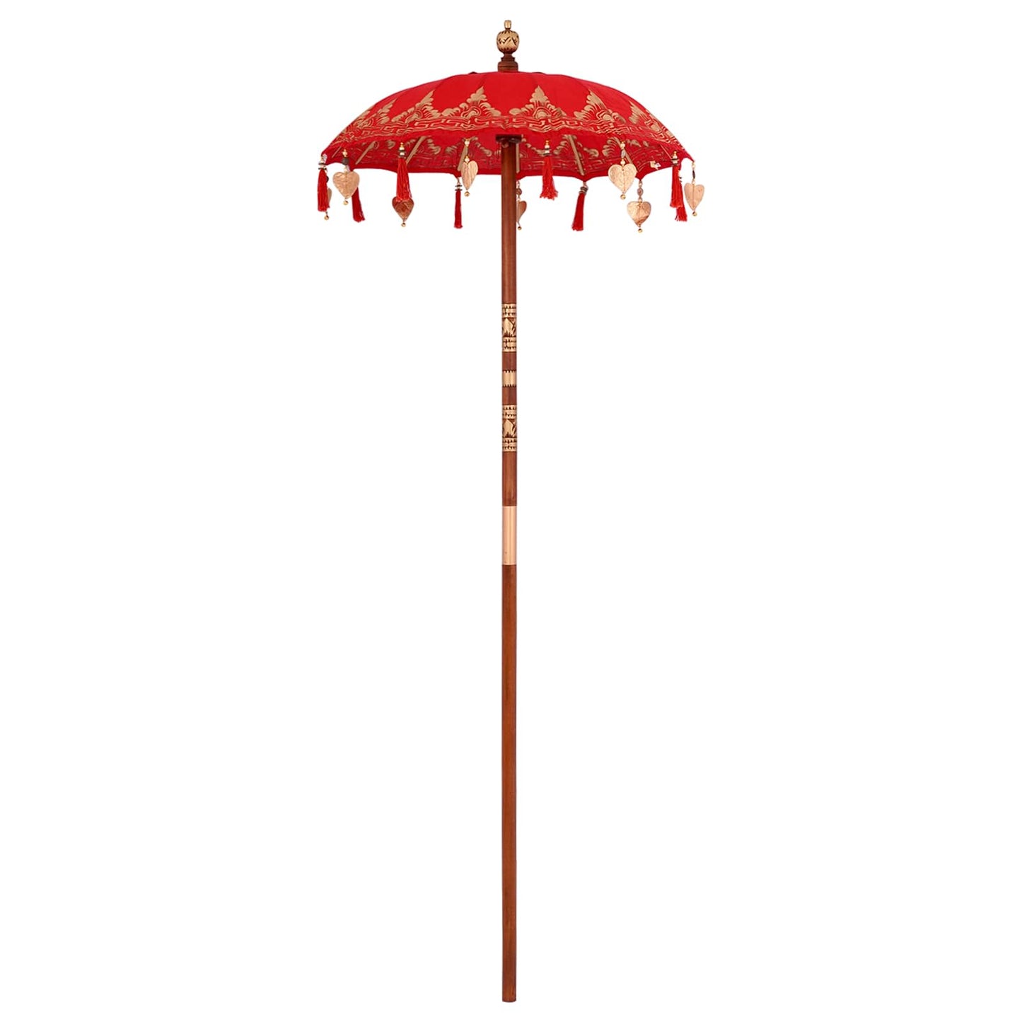 Balinesisk parasoll med base Rød 95 x 95 x 260 cm