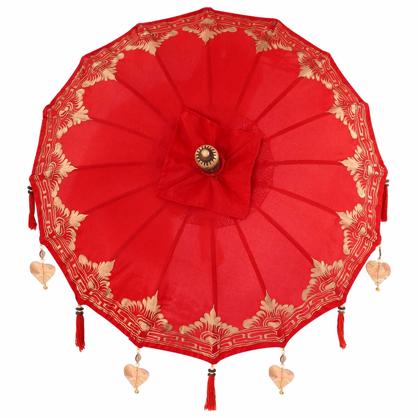 Balinesisk parasoll med base Rød 95 x 95 x 260 cm