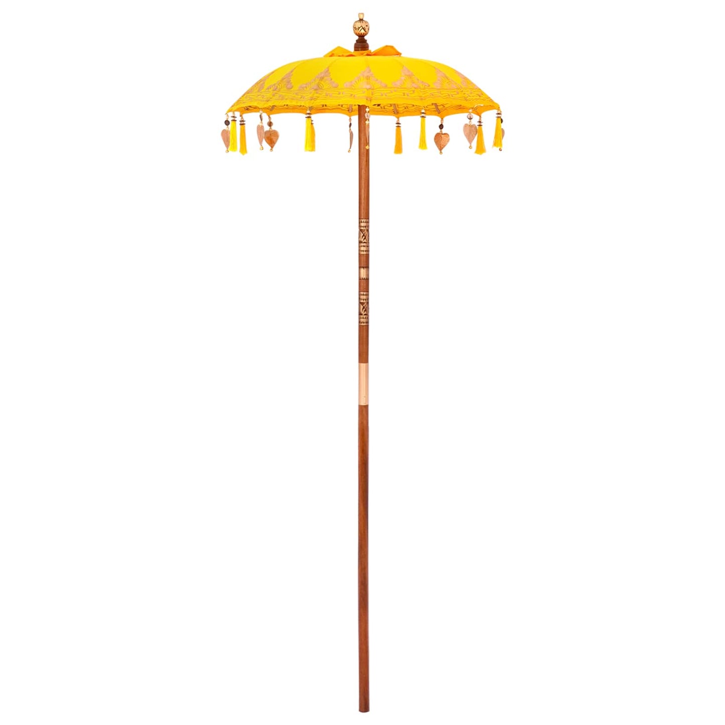 Balinesisk parasoll med base Gul 95 x 95 x 260 cm