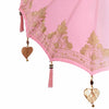 Parasol med Base Rosa og Brun 250 cm Bomull og Tre