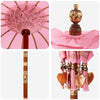 Parasol med Base Rosa og Brun 250 cm Bomull og Tre