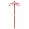 Parasol med Base Rosa og Brun 250 cm Bomull og Tre