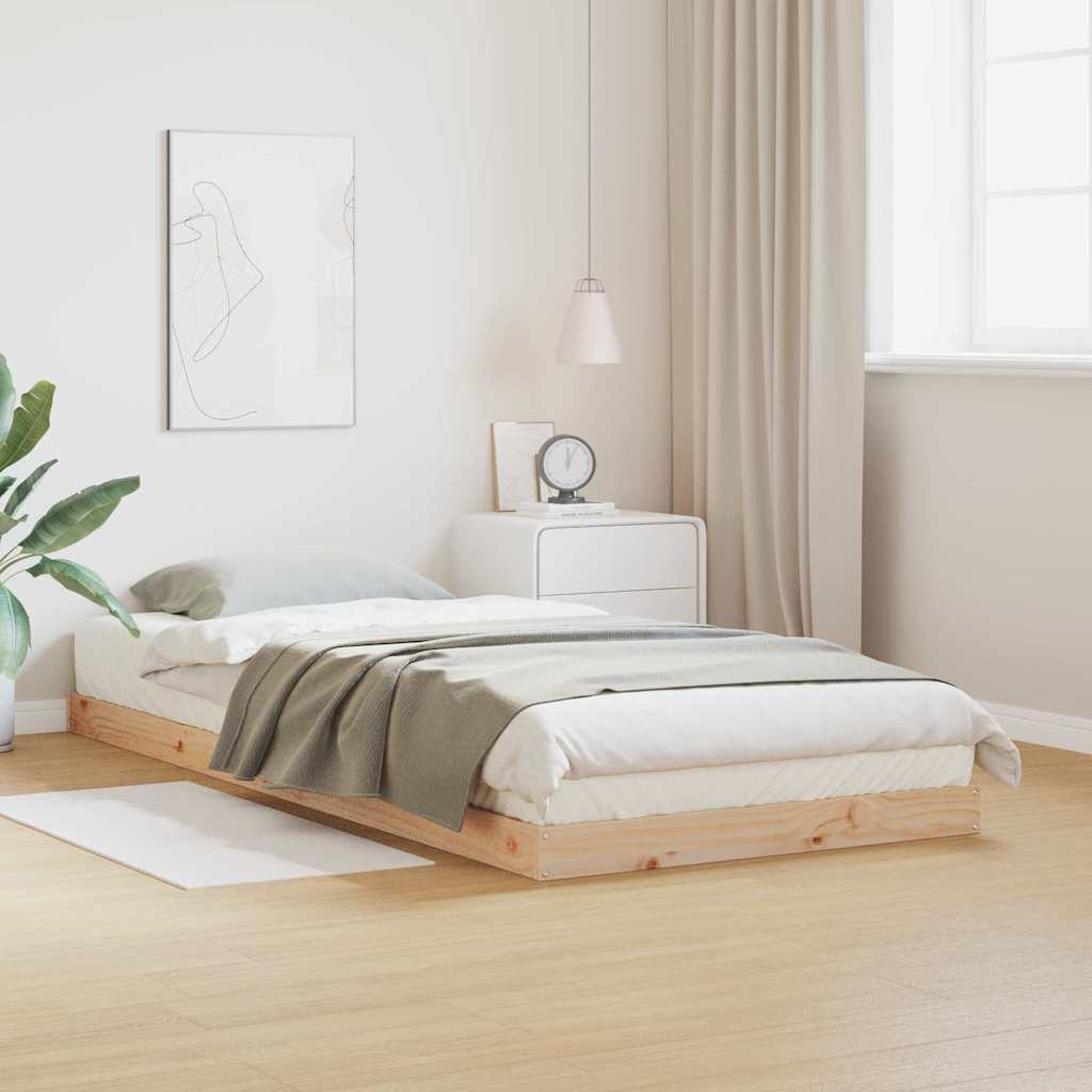 Gulvbedramme Naturlig 80 x 210 cm Massivt furutre