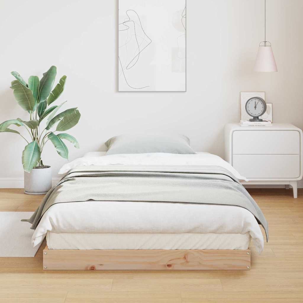 Gulvbedramme Naturlig 80 x 210 cm Massivt furutre