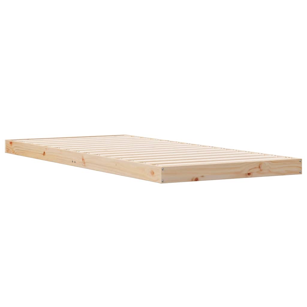 Gulvbedramme Naturlig 80 x 210 cm Massivt furutre