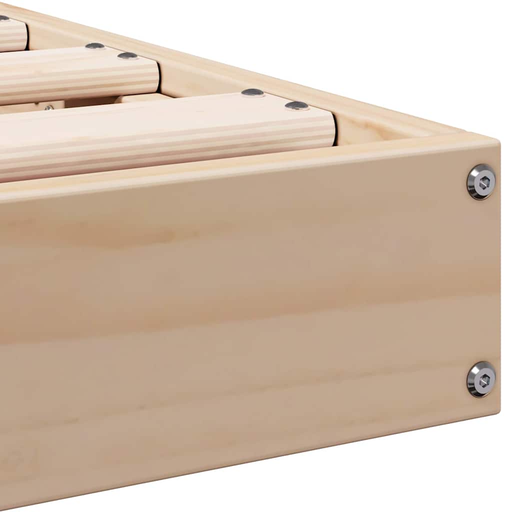 Gulvbedramme Naturlig 213,5 x 204 x 9 cm Massiv furu