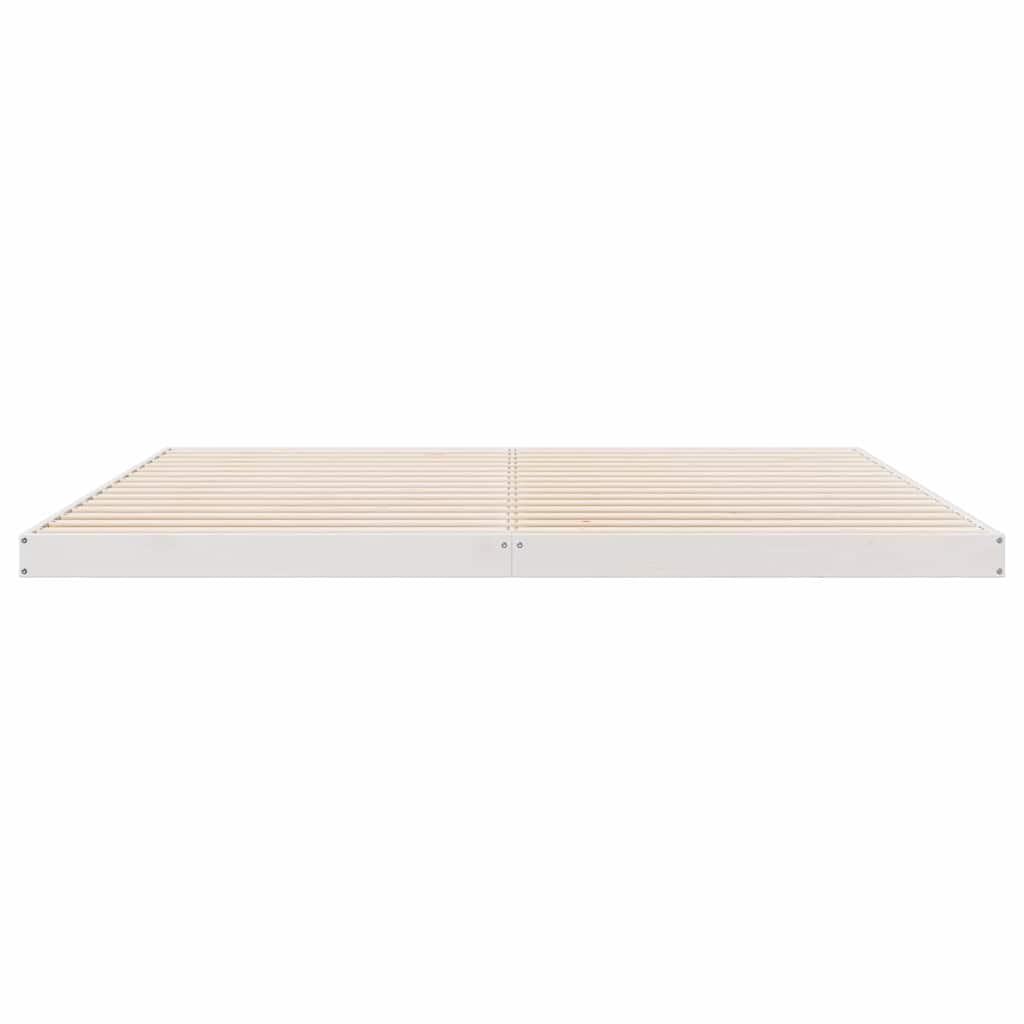 Gulvbedramme Hvit 213,5 x 204 x 9 cm Massiv furu