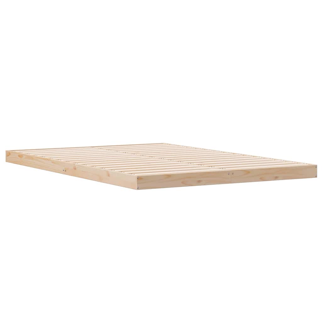 Gulvbedramme Naturlig 140 x 220 cm Massiv furu