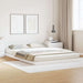 Gulvbedramme Hvit 160 x 220 cm Massiv furu