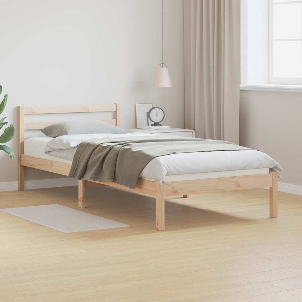 Sengeramme med hodegjerde Brun 210 x 80 cm Heltre furu