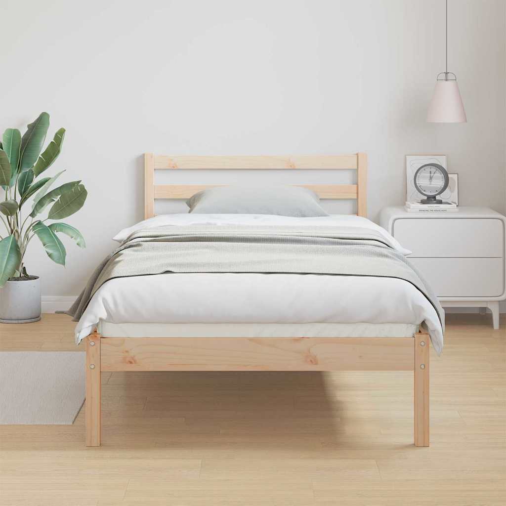 Sengeramme med hodegjerde Brun 210 x 80 cm Heltre furu