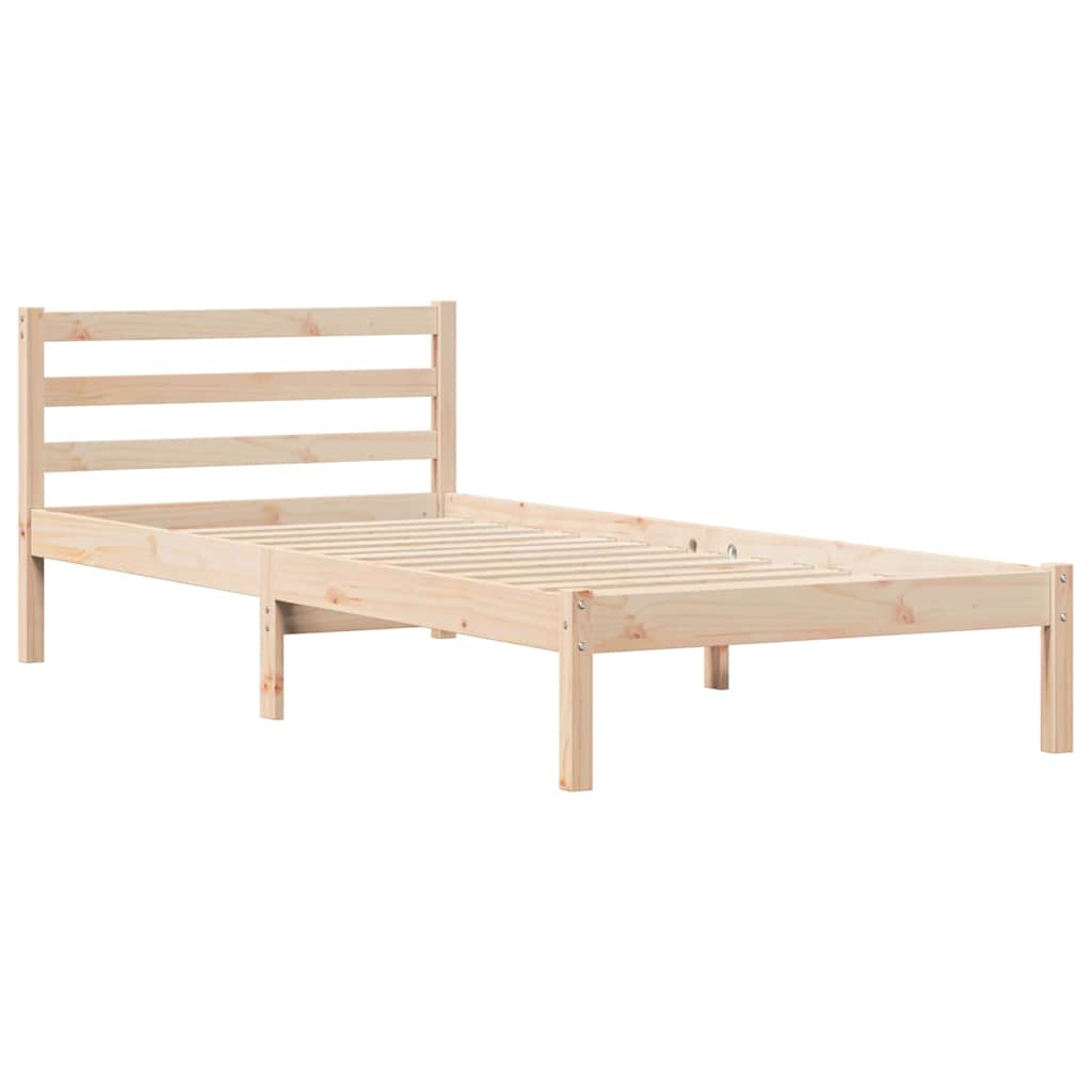 Sengeramme med hodegjerde Brun 210 x 80 cm Heltre furu