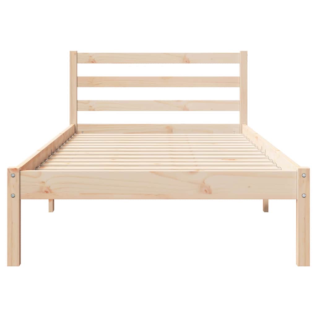 Sengeramme med hodegjerde Brun 210 x 80 cm Heltre furu
